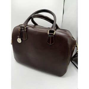Dooney And Bourke Brown Leather Satchel Good Condition PT1